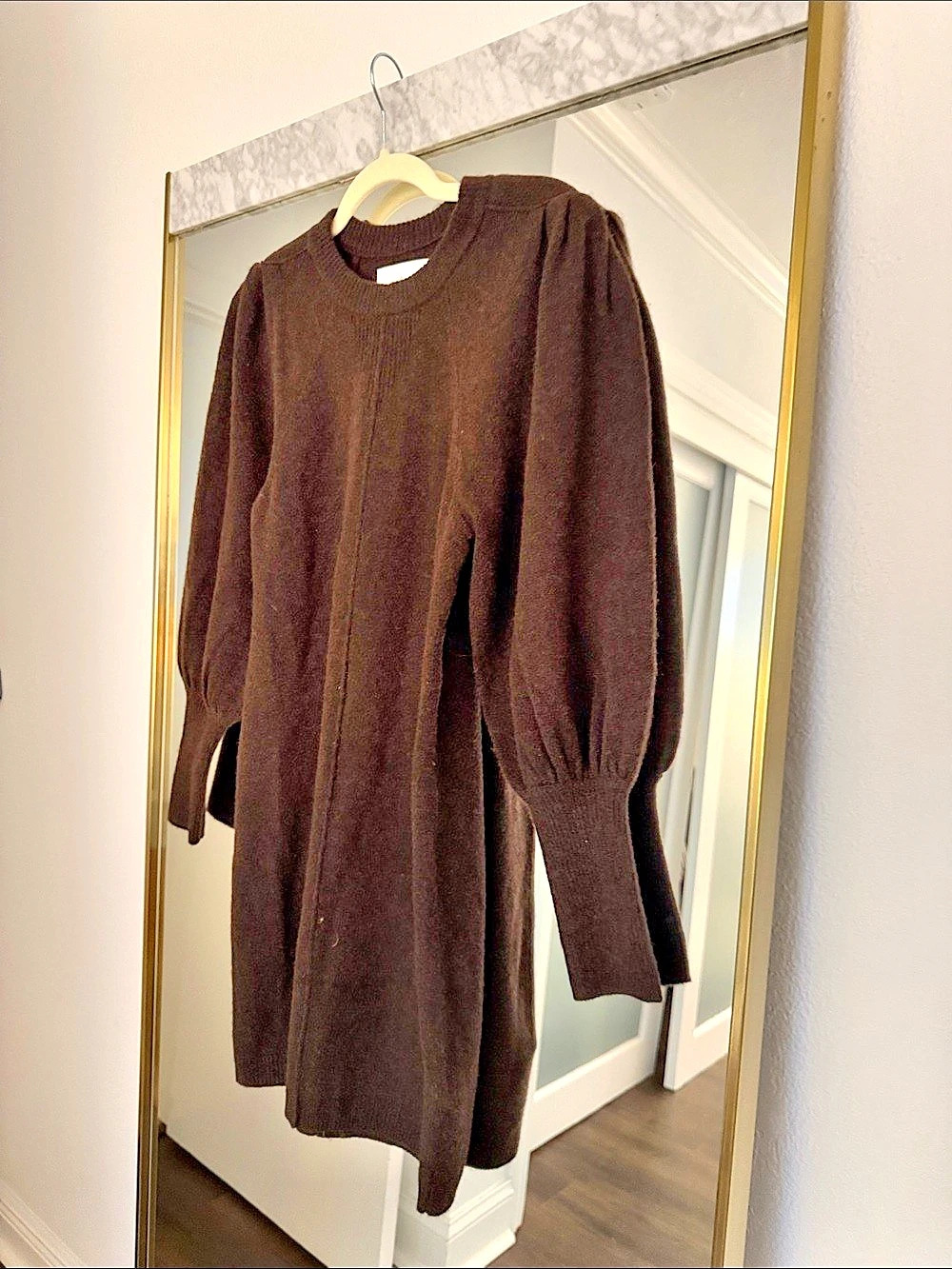 ba&sh Nancy Dress Wool Mini Dress Brown XS